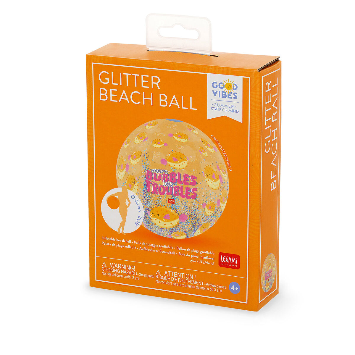 Aufblasbarer Strandball - Glitter Beach Ball, , zoo