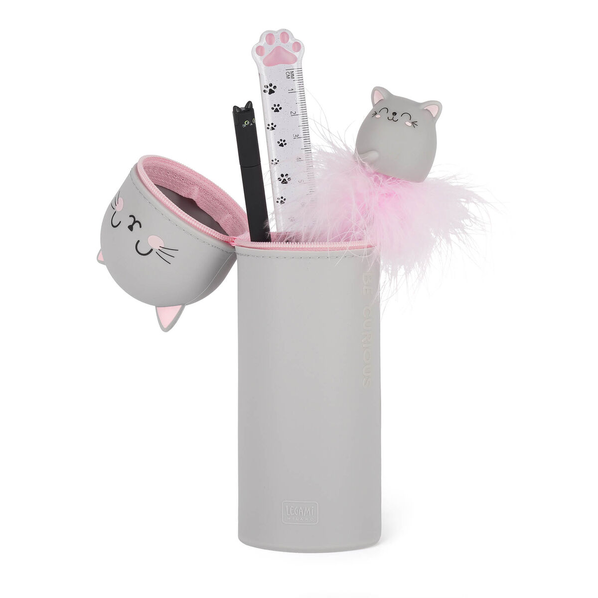 Trousse en Silicone Souple 2-en-1 - Kawaii, , zoo