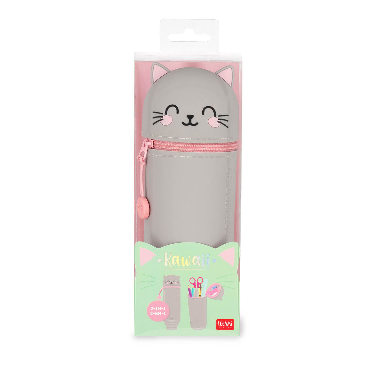 Trousse en Silicone Souple 2-en-1 - Kawaii, , zoo